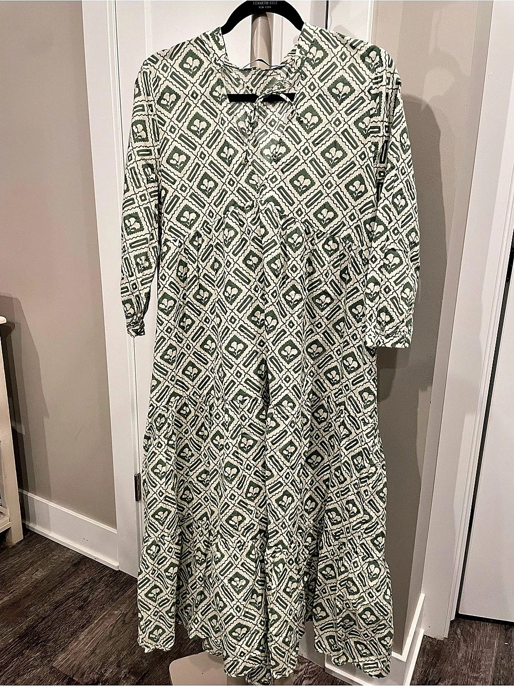 Zara Green Geometric Print Midi Dress